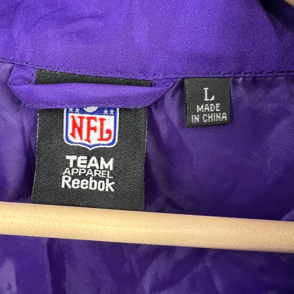 Minnesota Vikings Windbreaker Jacket‎ Reebok Purple Full-Zip NFL Football Large